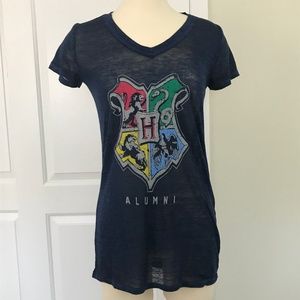 Harry Potter Hogwarts Blue Burnout Graphic Tee XS